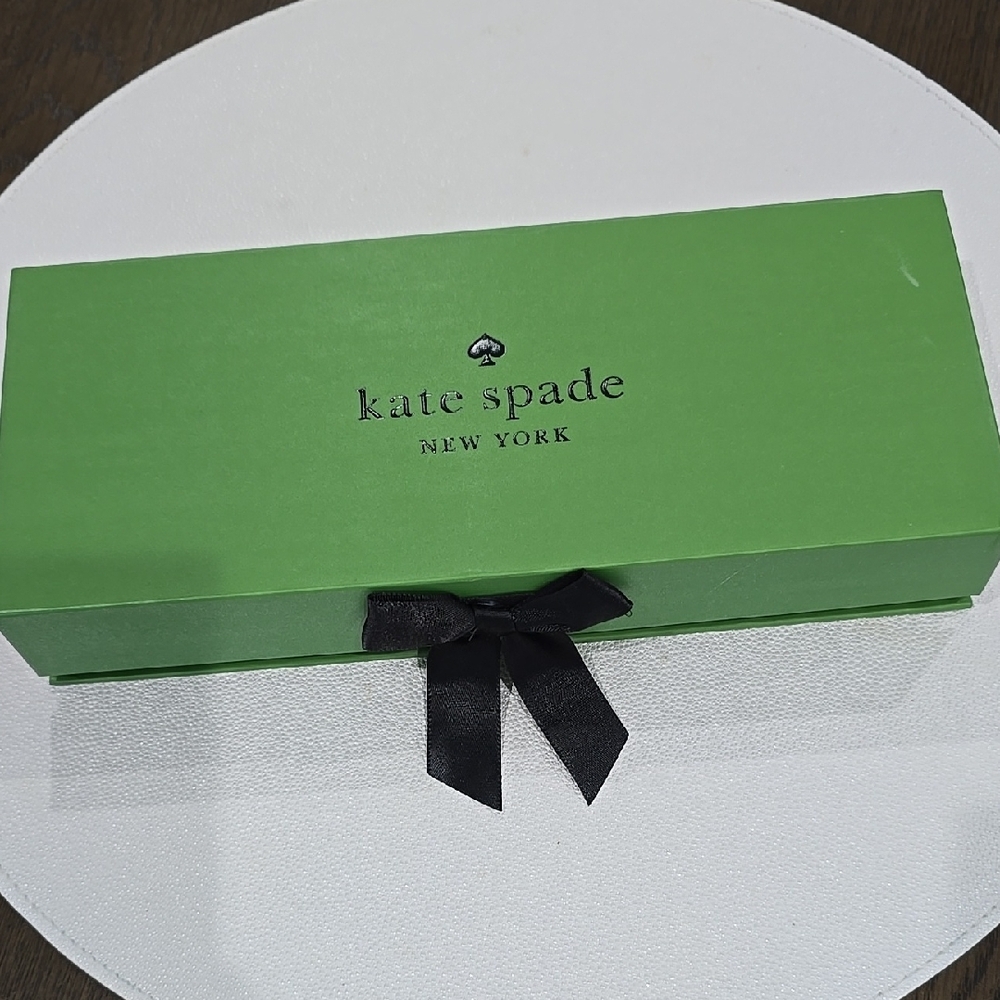 Kate Spade Green Box with Black Logo Polka Dot Interior
